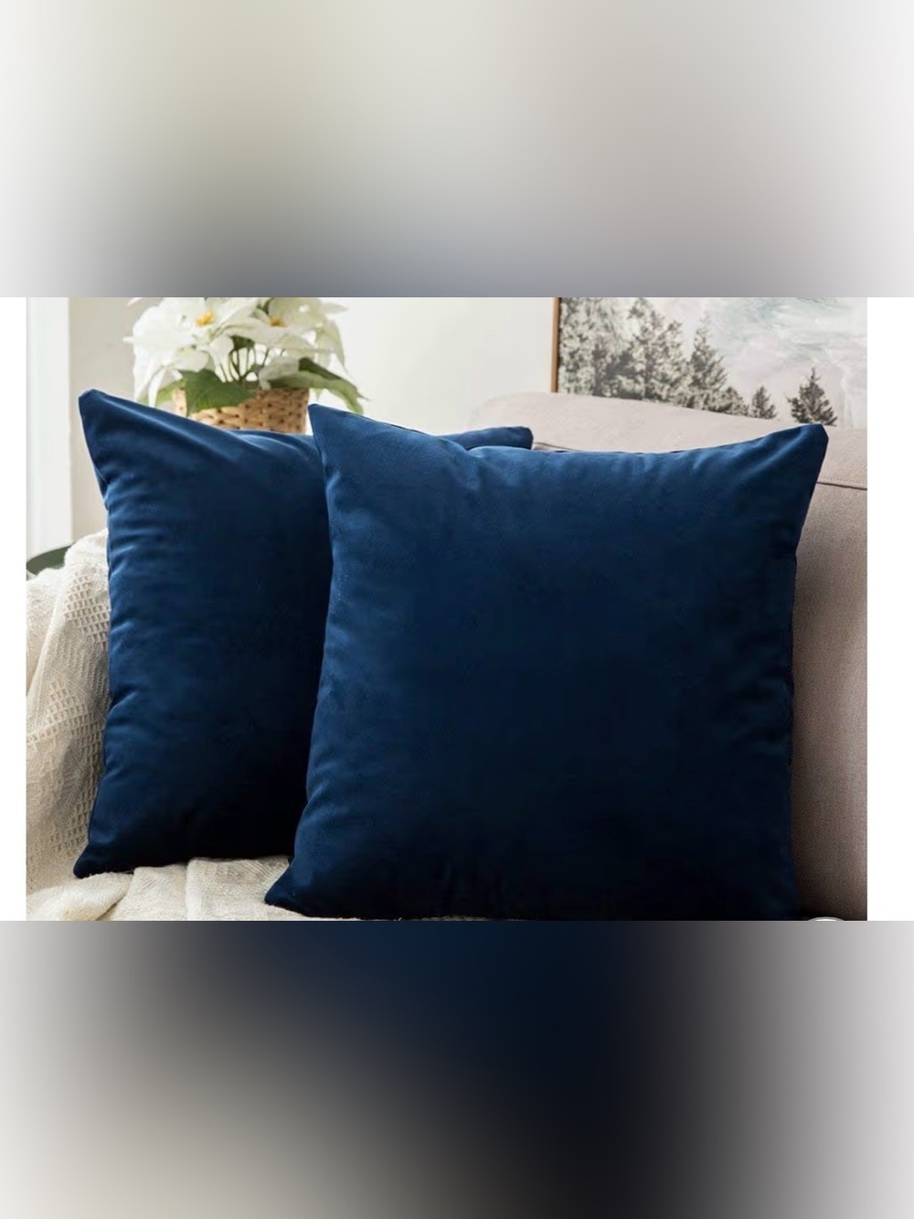 Decorative Throw Pillow Covers 20x20 (Navy)